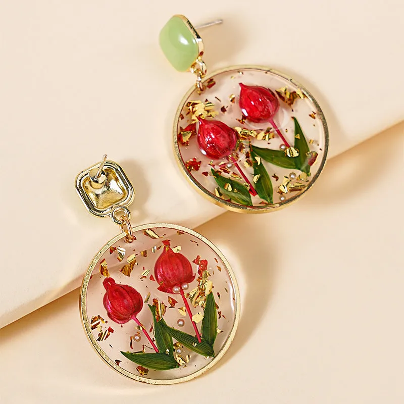 Wholesale Epoxy Eternal Pollen Bud Earrings