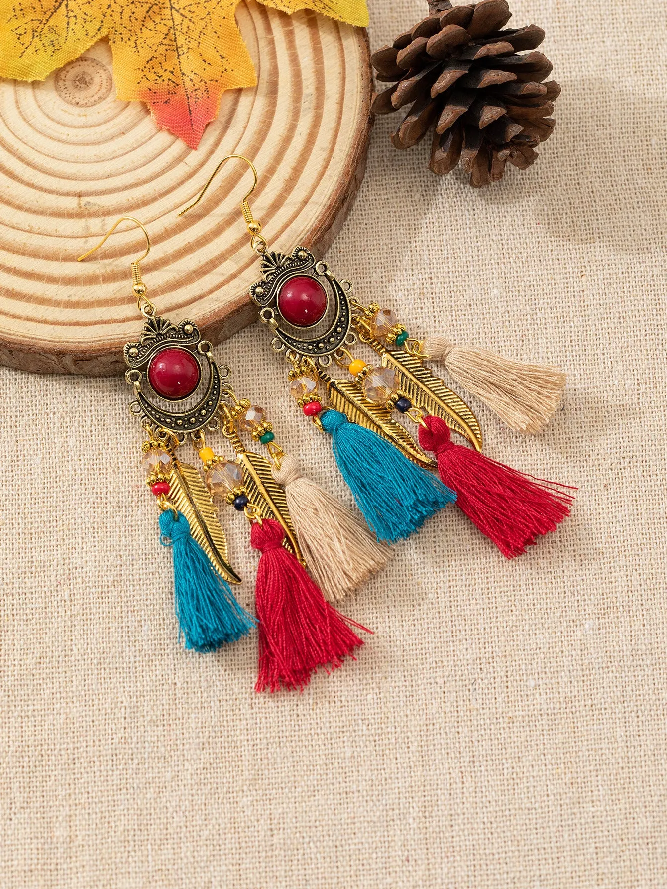 Wholesale Ethnic retro long tassel earrings