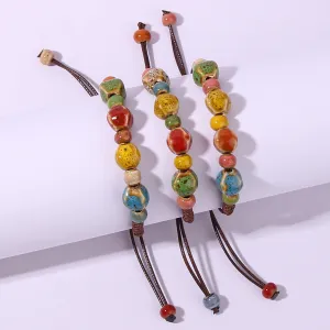 Wholesale Ethnic style colorful ceramic bead bracelet