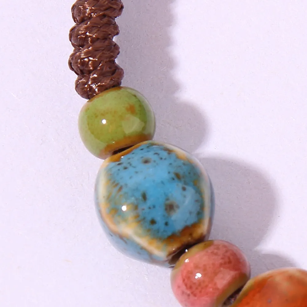 Wholesale Ethnic style colorful ceramic bead bracelet