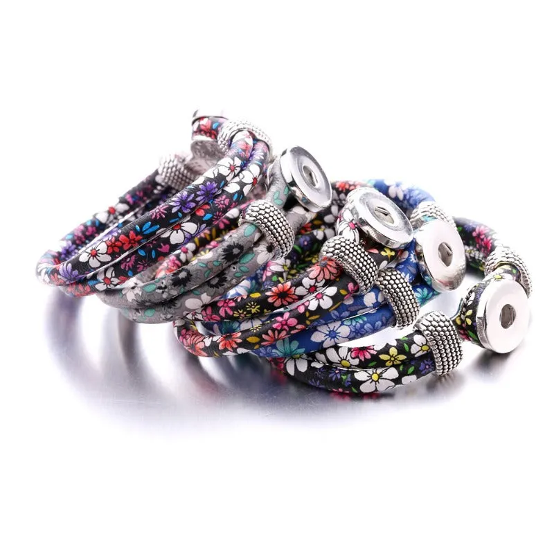 Wholesale Ethnic Style Nusa Leather DIY Snap Bracelet