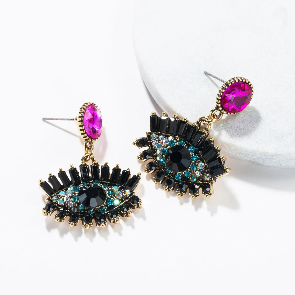 Wholesale Exaggerated Creative Devil's Eye Vintage Bohemian Style Earrings