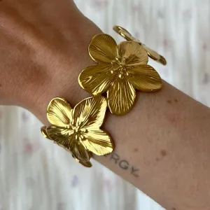 Wholesale Exaggerated creative geometric flower open bracelet