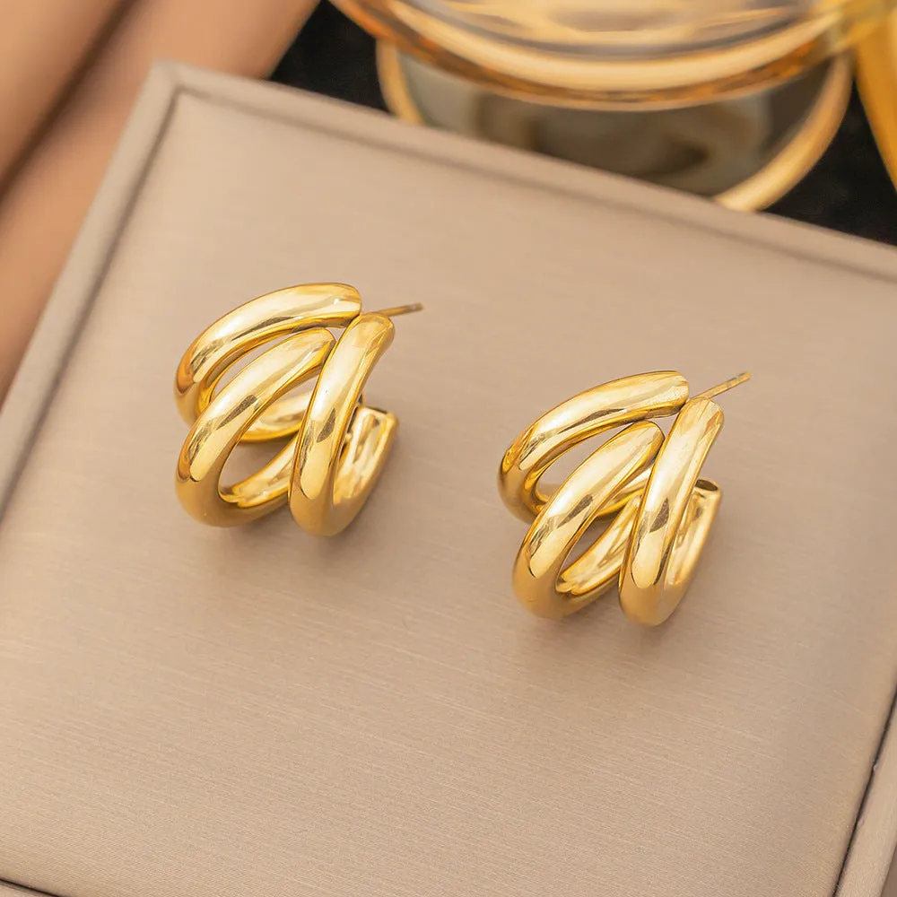 Wholesale Exaggerated Design Vintage Stainless Steel Earrings