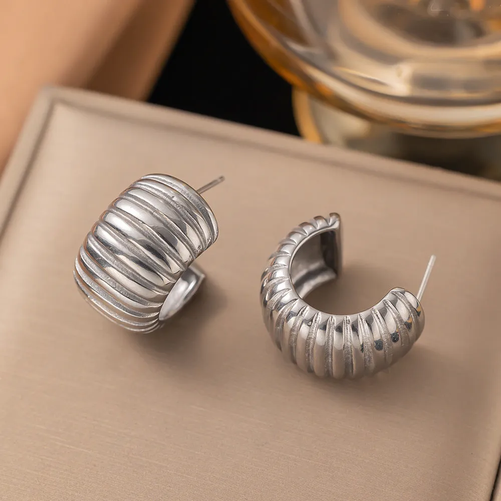 Wholesale Exaggerated Design Vintage Stainless Steel Earrings