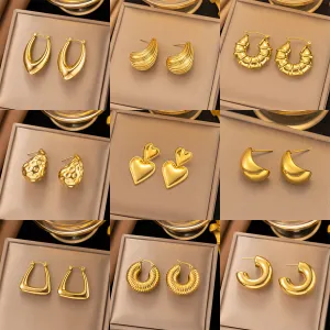 Wholesale Exaggerated Design Vintage Stainless Steel Earrings