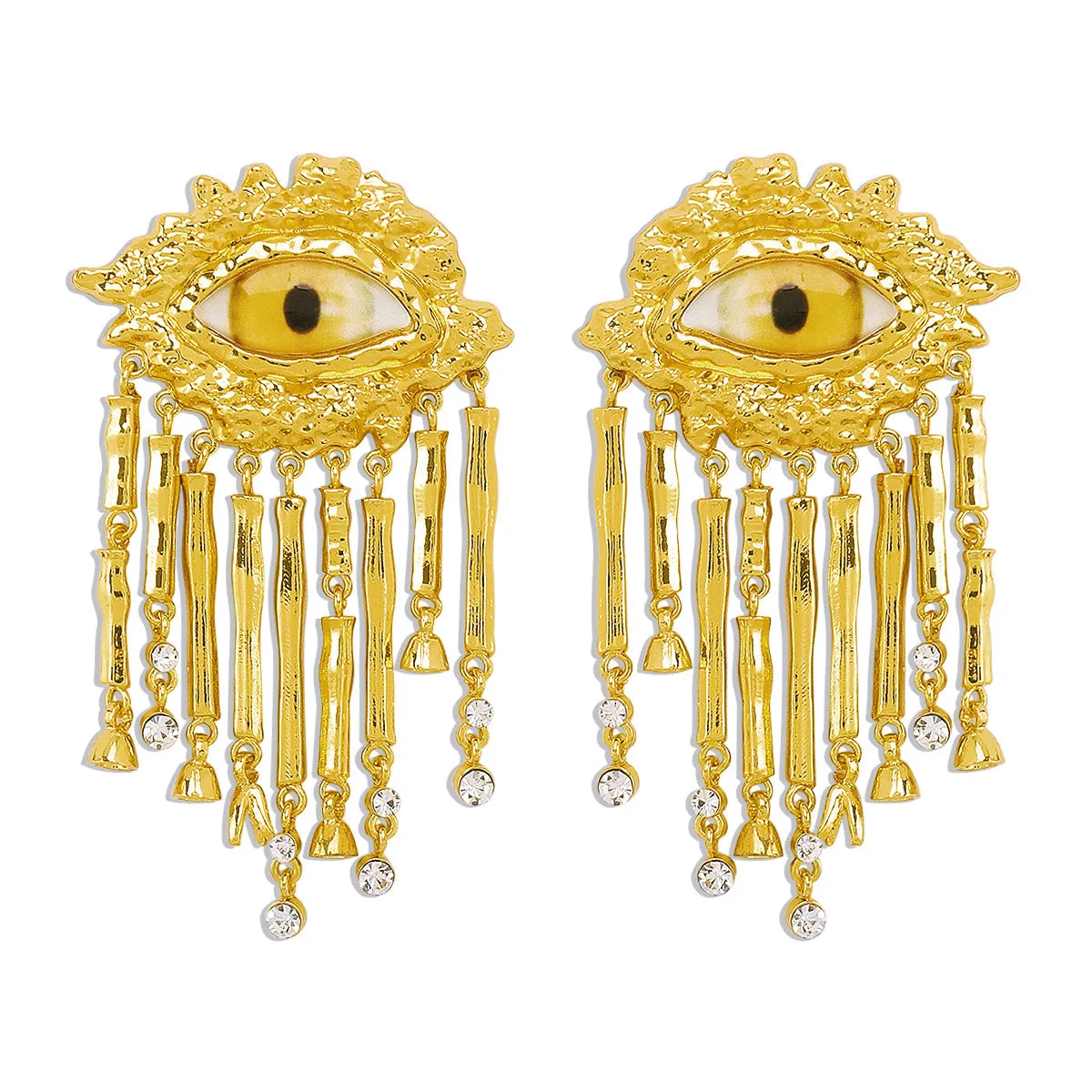 Wholesale Exaggerated Evil Eye Tassel Earrings