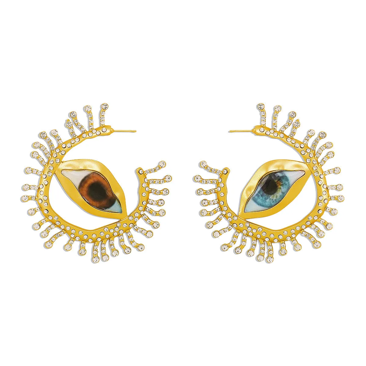 Wholesale Exaggerated Evil Eye Tassel Earrings