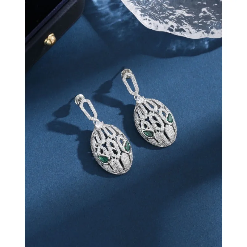 Wholesale Exaggerated Flower Curved Copper Earrings