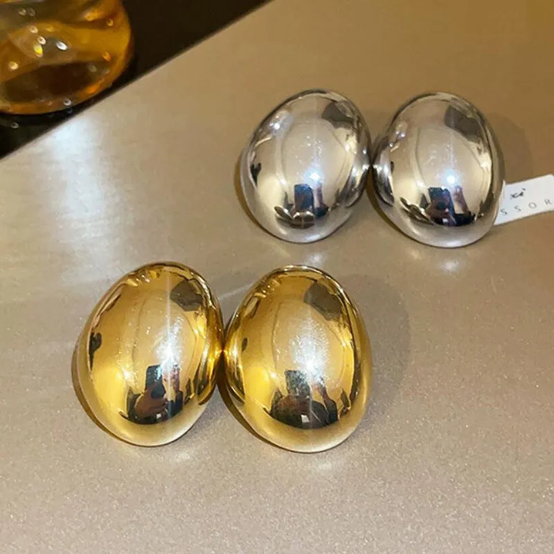 Wholesale Exaggerated Irregular Oval Metal Earrings
