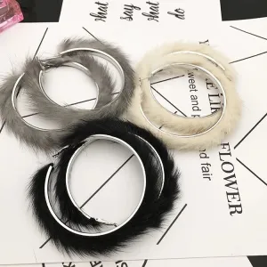Wholesale Exaggerated Large Circle Mink Fur Ear Loops