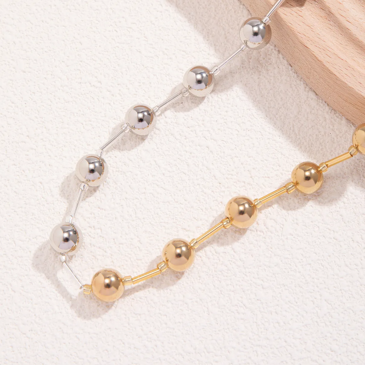 Wholesale Exaggerated Punk Color Contrasting Beaded Plastic Bracelets