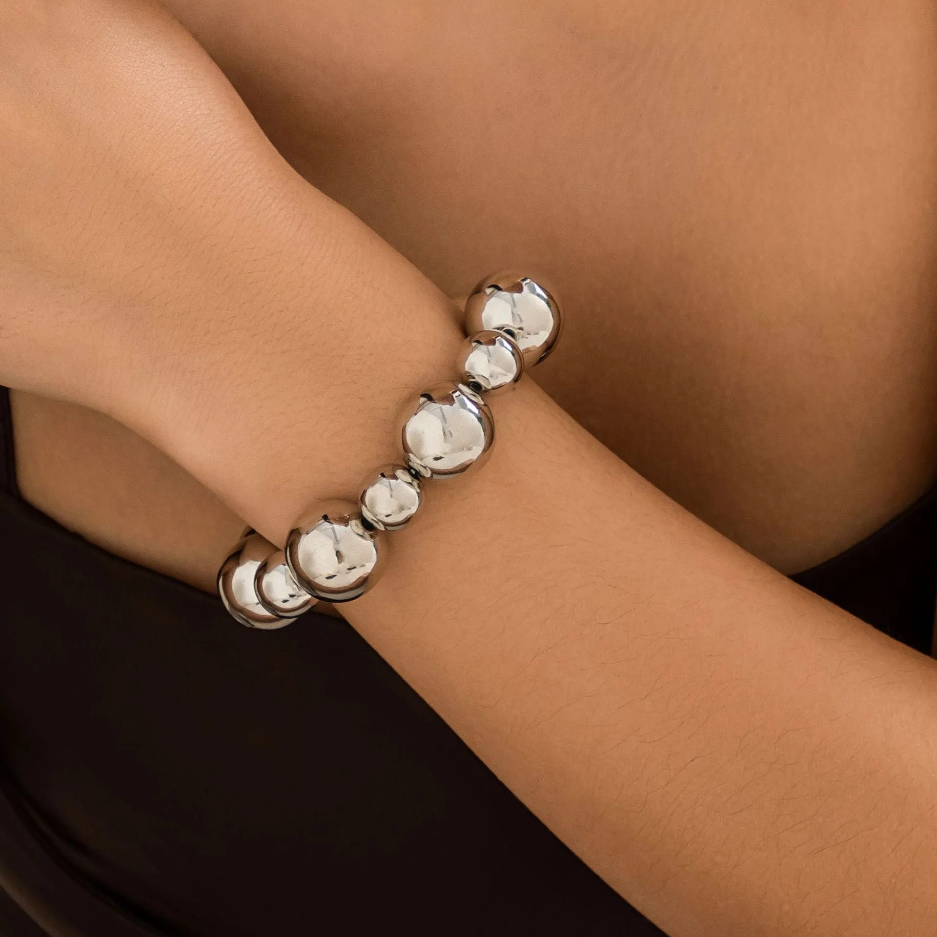Wholesale Exaggerated Punk Color Contrasting Beaded Plastic Bracelets