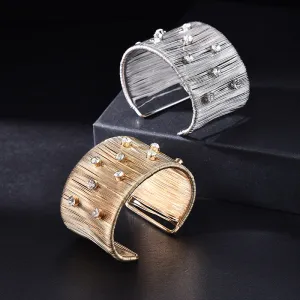 Wholesale Exaggerated Punk Diamond Open Bracelet