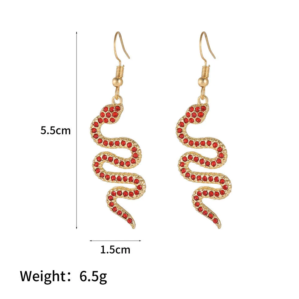 Wholesale Exaggerated snake-shaped diamond earrings