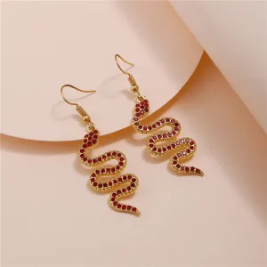 Wholesale Exaggerated snake-shaped diamond earrings