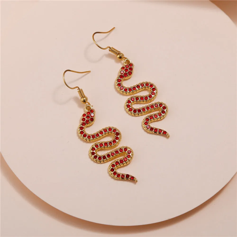 Wholesale Exaggerated snake-shaped diamond earrings
