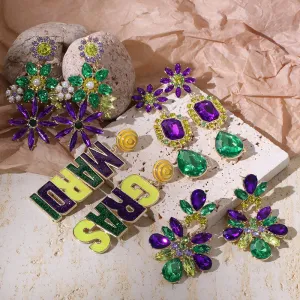 Wholesale Exaggerated super shiny full rhinestone music carnival earrings