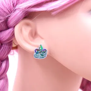 Wholesale Exaggerated Tricolor Carnival Skeleton Hand Acrylic Earrings
