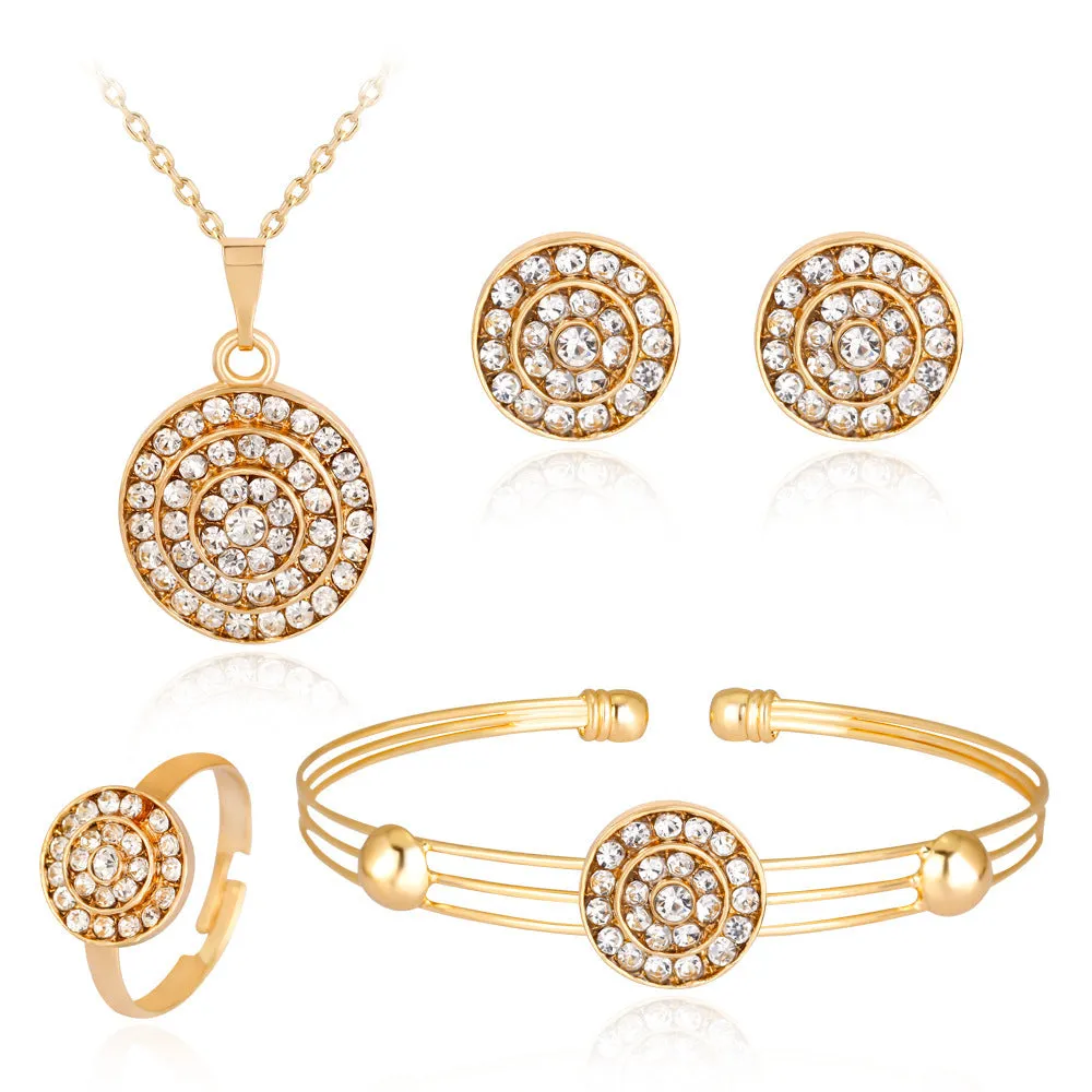 Wholesale Exquisite Crown Shaped Alloy Jewelry Set of Four Pieces