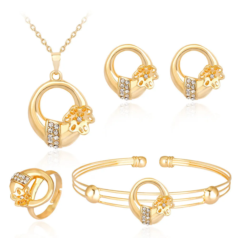 Wholesale Exquisite Crown Shaped Alloy Jewelry Set of Four Pieces