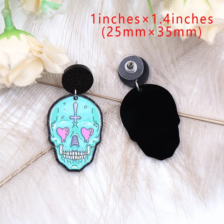 Wholesale Eye Skull Valentine's Day Shining Acrylic Earrings