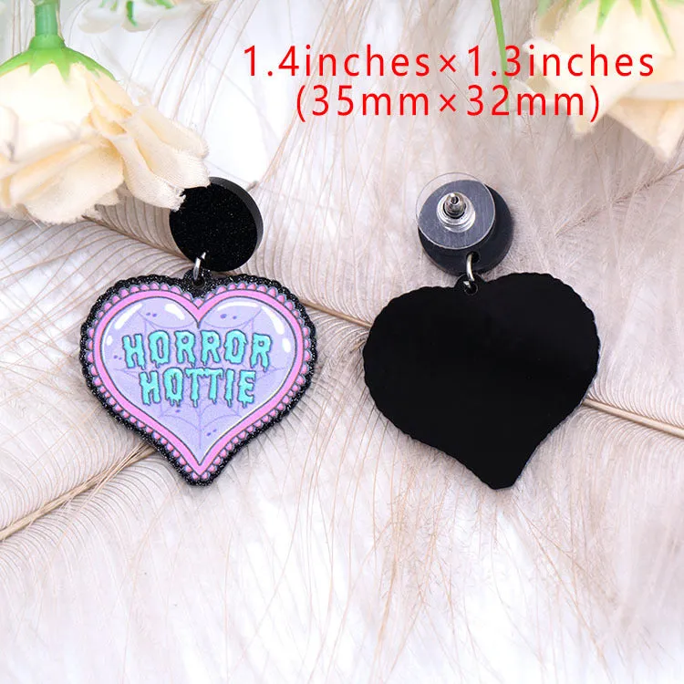 Wholesale Eye Skull Valentine's Day Shining Acrylic Earrings
