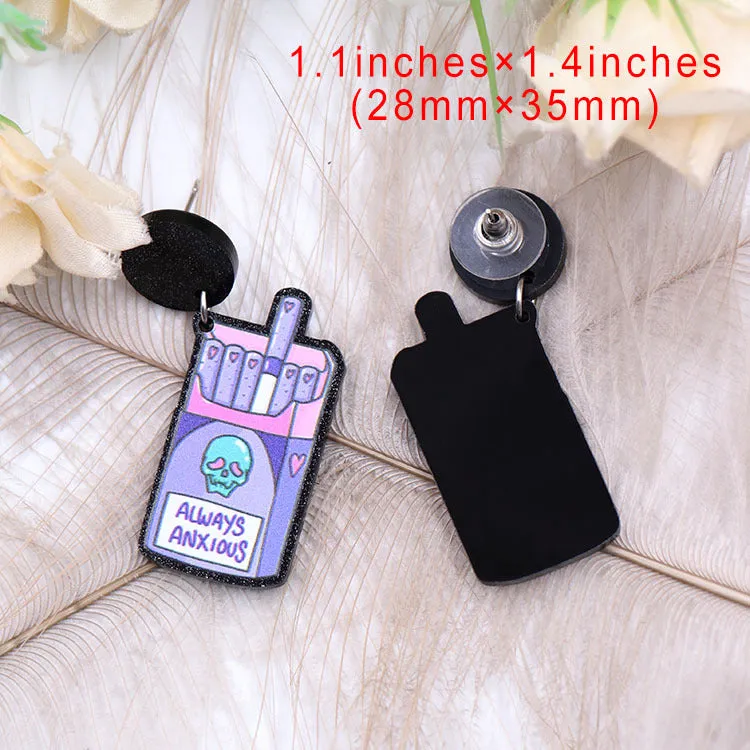 Wholesale Eye Skull Valentine's Day Shining Acrylic Earrings