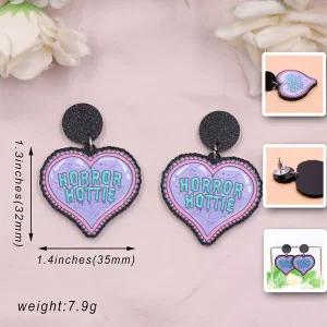 Wholesale Eye Skull Valentine's Day Shining Acrylic Earrings