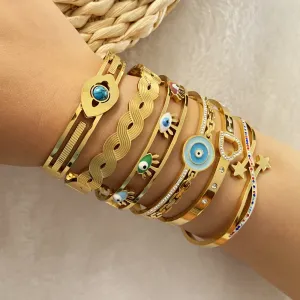 Wholesale Eyes Full of Diamond Stars Fashion Love Stainless Steel Bracelet
