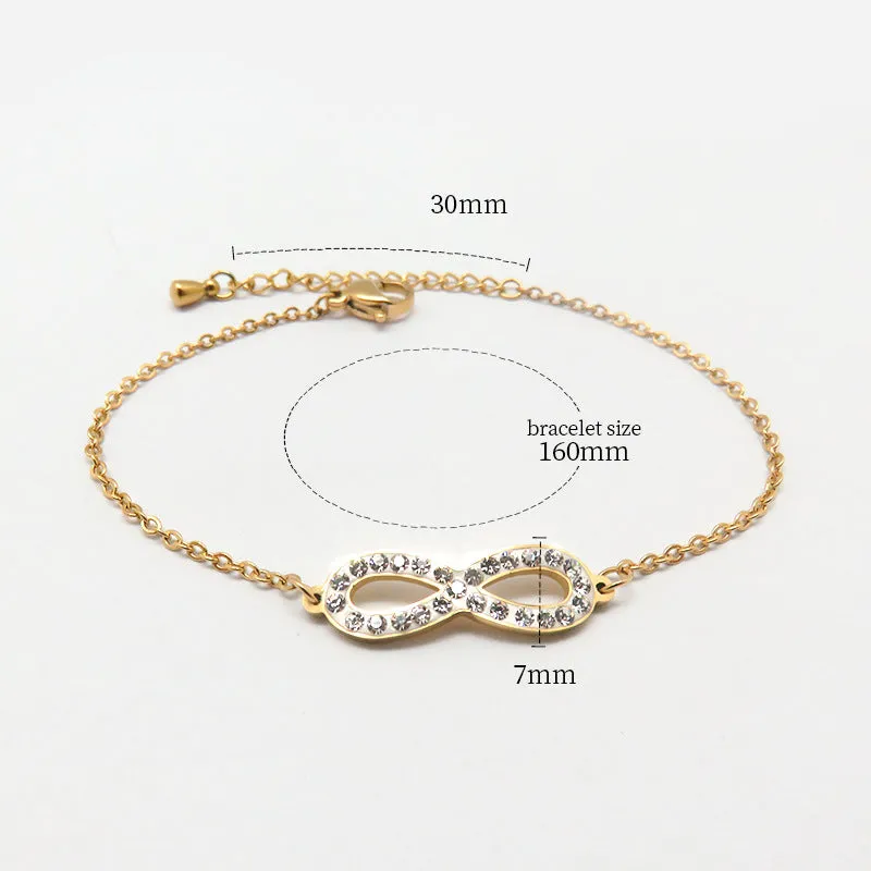 Wholesale Fashion all-match titanium steel bracelet women's European and American new 18K gold stainless steel love bracelet high sense