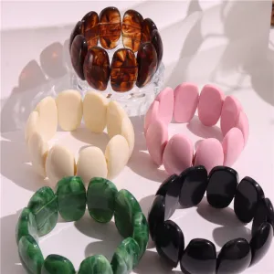 Wholesale  Fashion Amber Texture Acrylic Geometric Handmade Beaded Bracelet