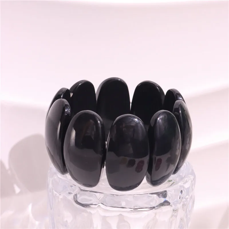 Wholesale  Fashion Amber Texture Acrylic Geometric Handmade Beaded Bracelet
