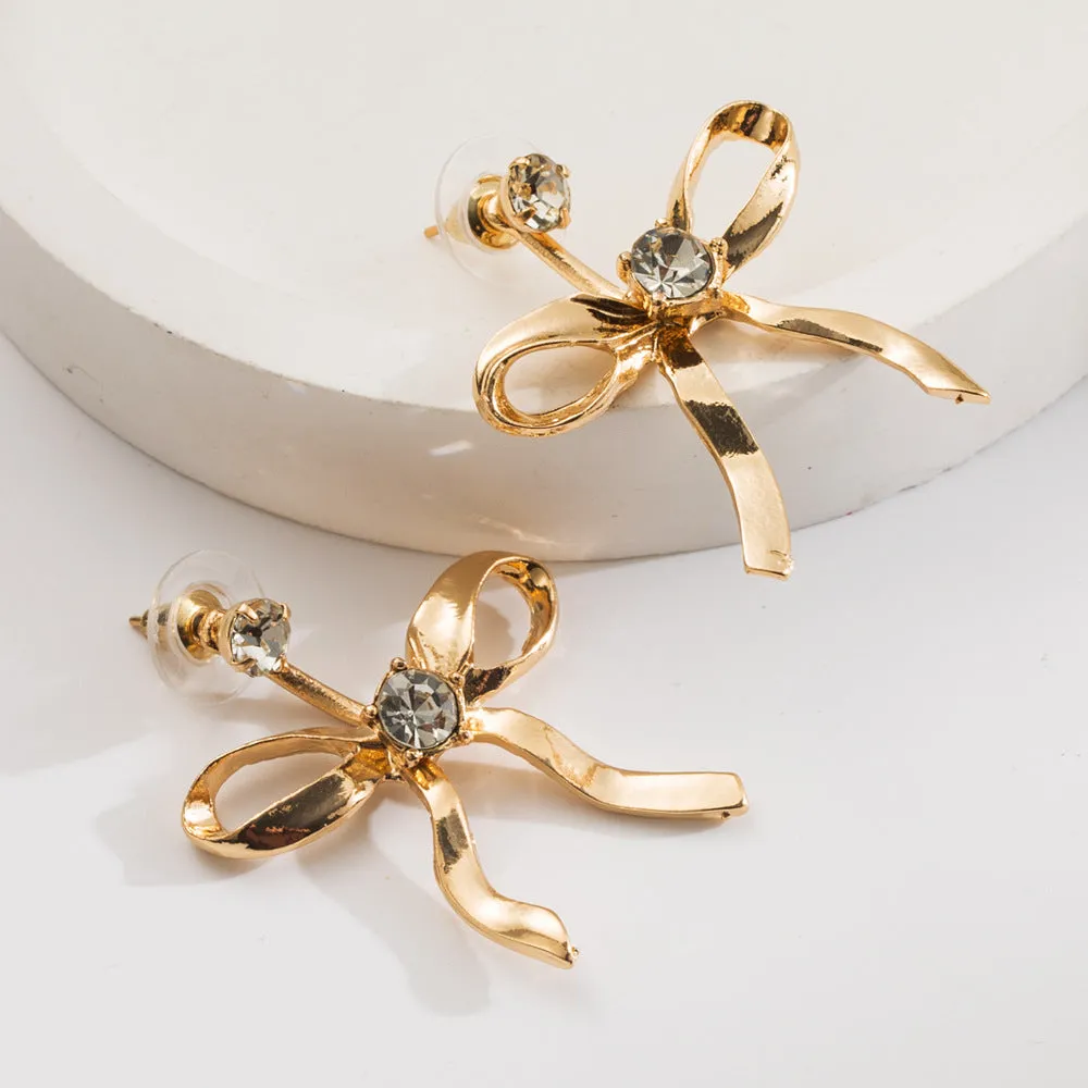 Wholesale Fashion Bow Diamond Earrings