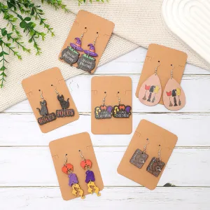 Wholesale Fashion Cat Letter Wood Earrings