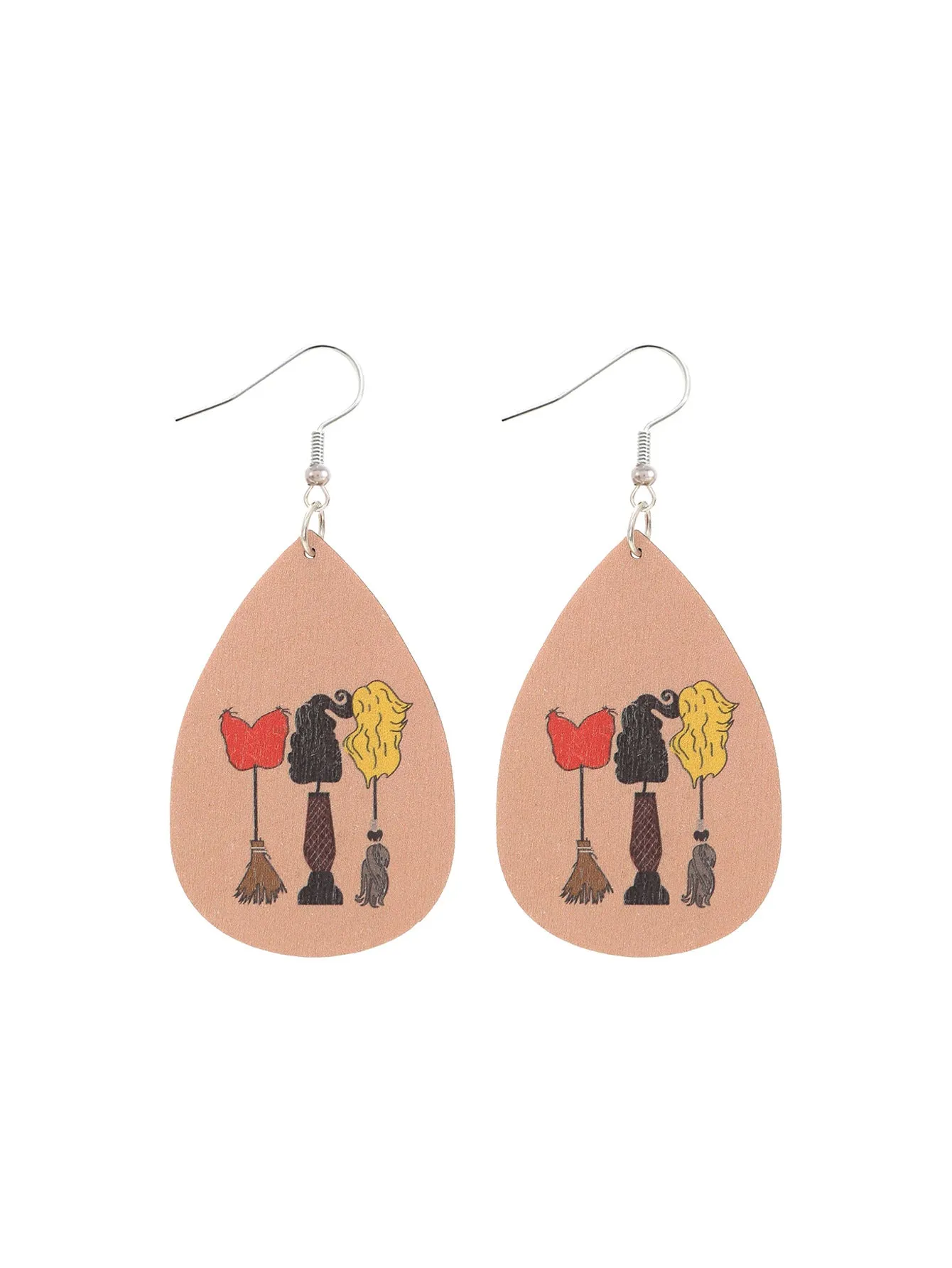 Wholesale Fashion Cat Letter Wood Earrings