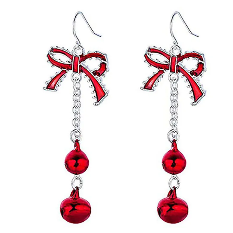Wholesale Fashion Christmas Cute Cartoon Christmas Tree Bell Light Bulb Snowflake Alloy Earrings