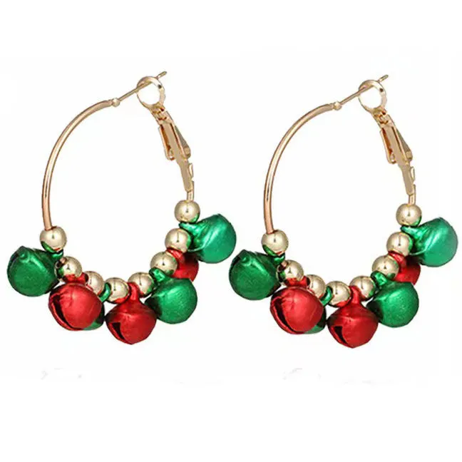 Wholesale Fashion Christmas Cute Cartoon Christmas Tree Bell Light Bulb Snowflake Alloy Earrings