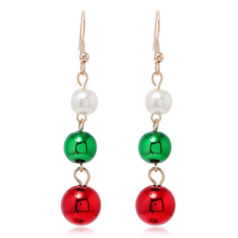 Wholesale Fashion Christmas Cute Cartoon Christmas Tree Bell Light Bulb Snowflake Alloy Earrings