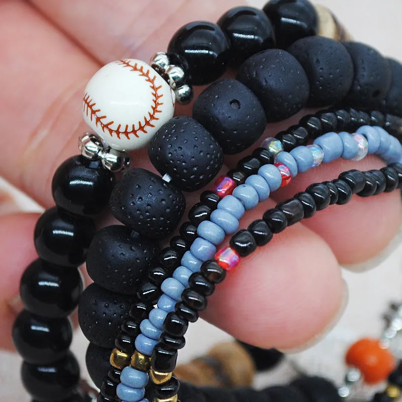 Wholesale  Fashion Color Bohemian Ethnic Style Bracelet  Elastic Rice Beads