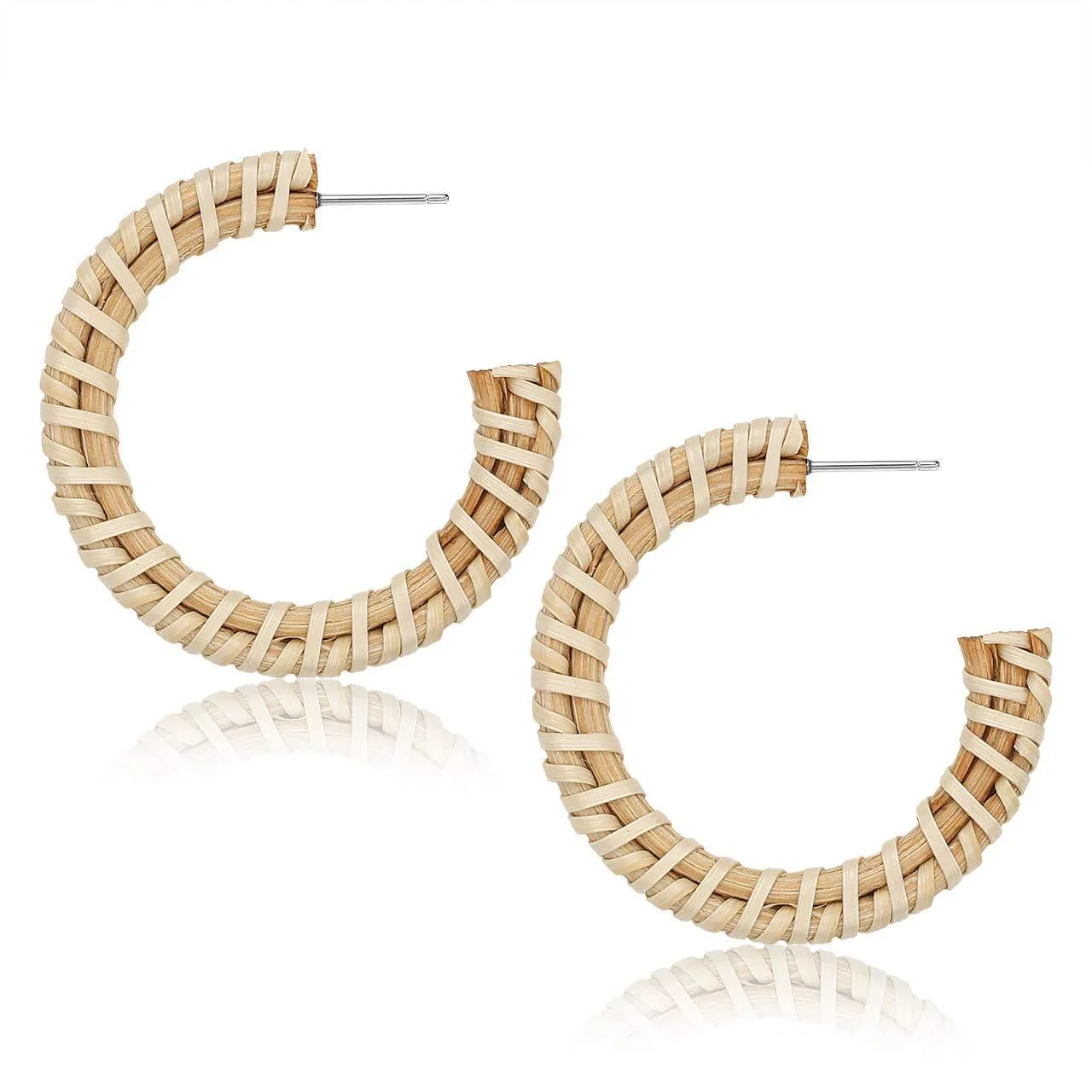 Wholesale Fashion Creative Hand-woven Rattan Vintage Tassel Earrings