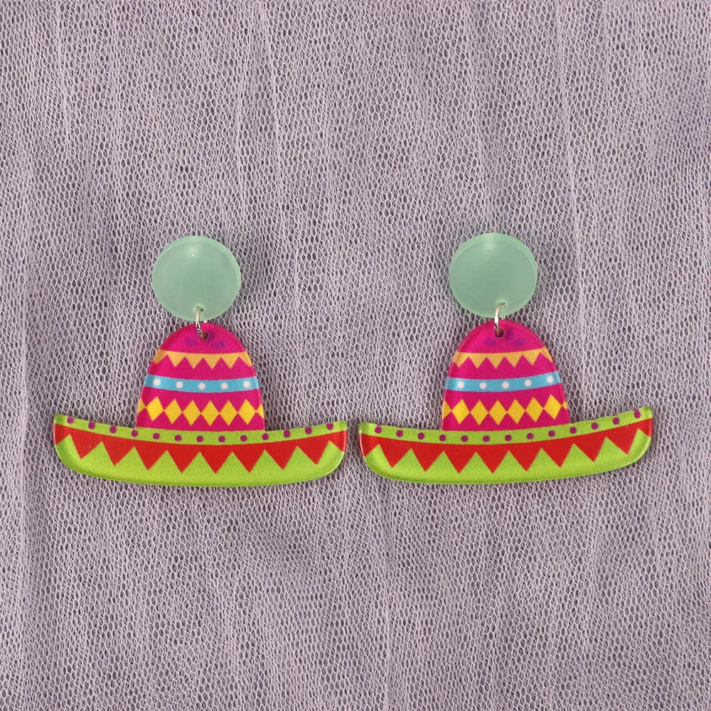 Wholesale Fashion Dragonfly Heart Rainbow Horse Acrylic Earrings