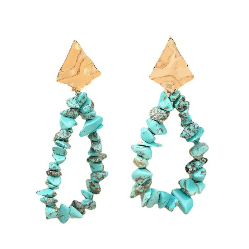Wholesale Fashion earrings personality creative Bomicia gravel irregular pendant geometric ethnic style Earrings