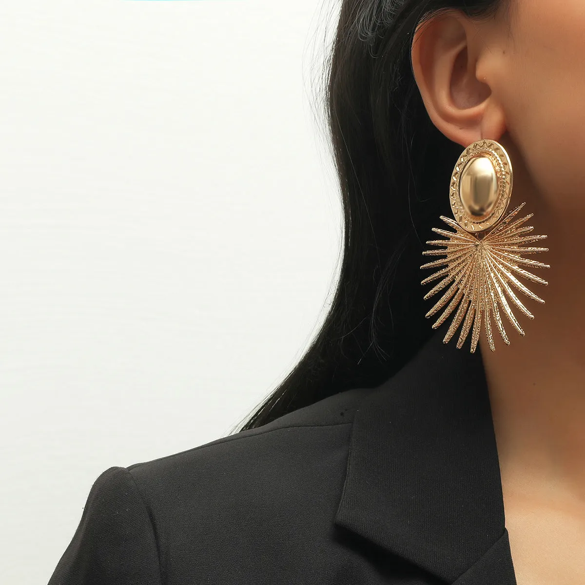 Wholesale Fashion Exaggerated Metallic Earrings