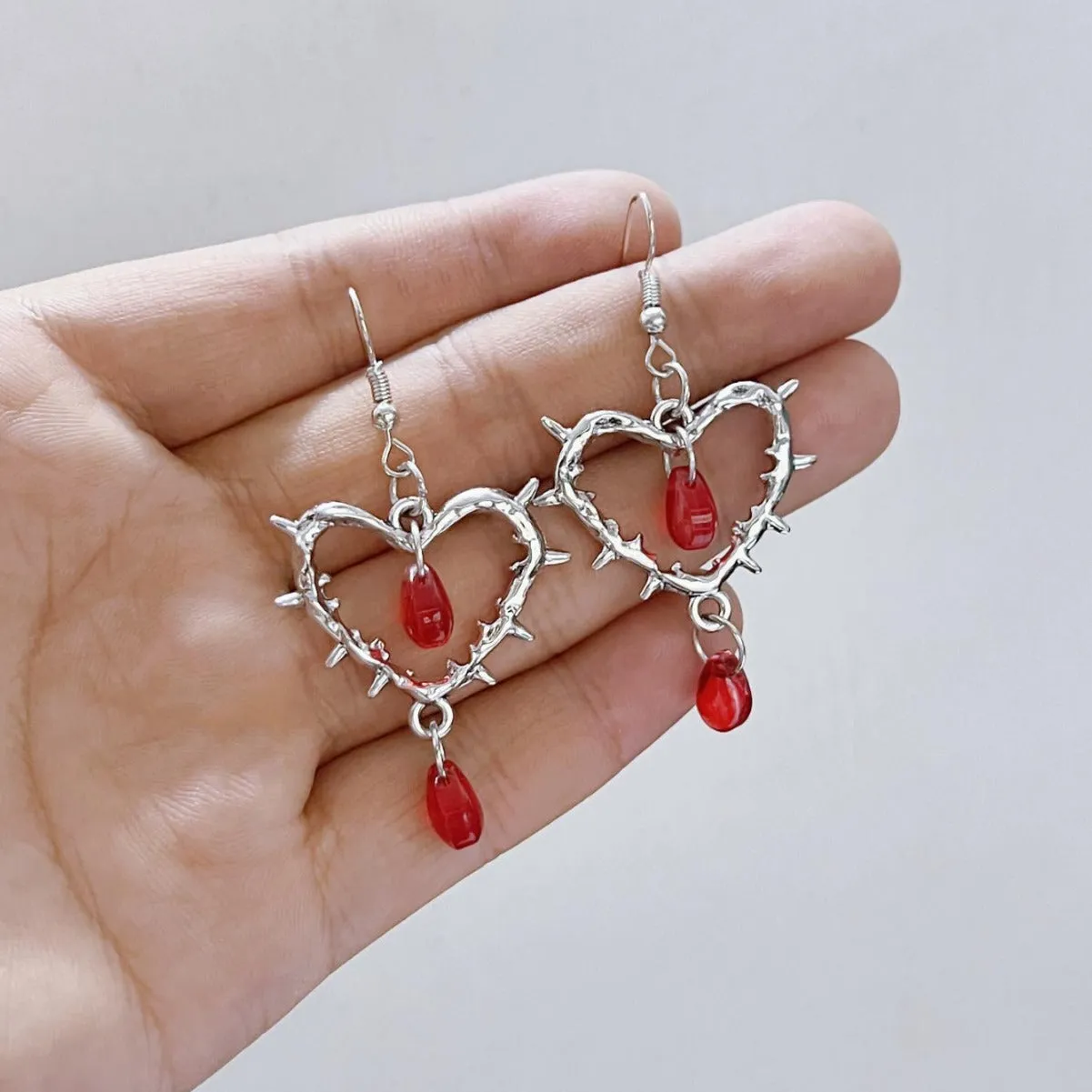 Wholesale Fashion Gothic Handmade Heart and Cross Star Pendant Earrings