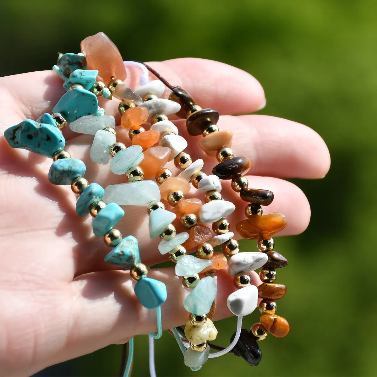Wholesale fashion hand-woven irregular gravel beaded crystal bracelet