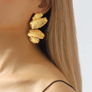 Wholesale Fashion Irregular Retro Exaggerated Geometric Multi-layer Stitching Earrings