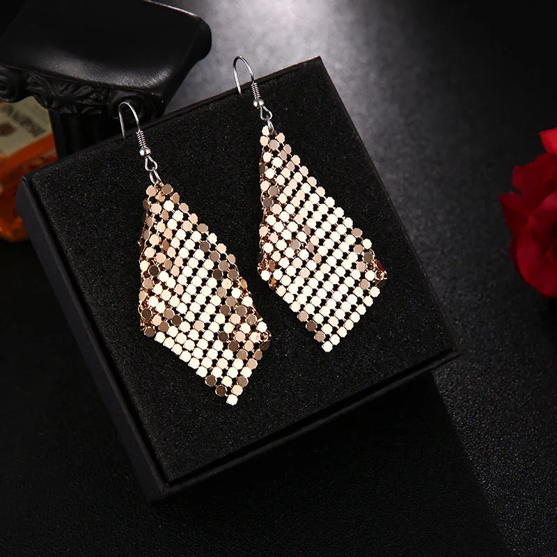 Wholesale Fashion Metal Exaggerated Tassel Long Earrings