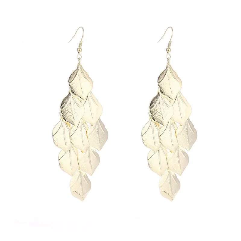 Wholesale Fashion Metal Exaggerated Tassel Long Earrings