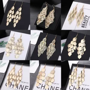 Wholesale Fashion Metal Exaggerated Tassel Long Earrings